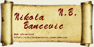 Nikola Bančević vizit kartica